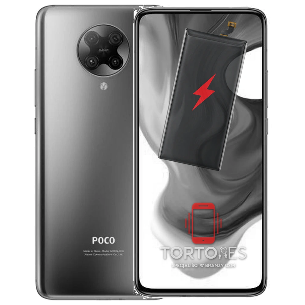 POCO F2 Pro z ilustracją baterii - wymiana baterii