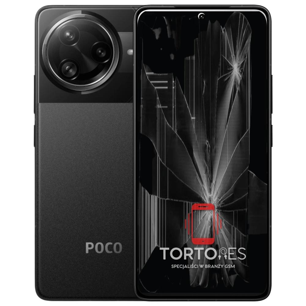POCO F7 Ultra z ilustracją pękniętego wyświetlacza - wymiana zbitego wyświetlacza