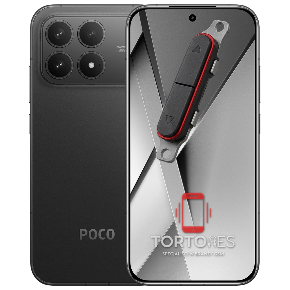 POCO F8 Pro z symbolem przycisków - naprawa przycisków włączania i głośności