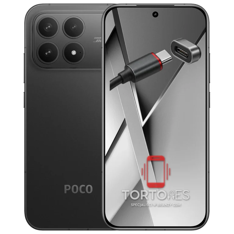 POCO F8 Pro z ilustracją złącza ładowania - naprawa złącza ładowania
