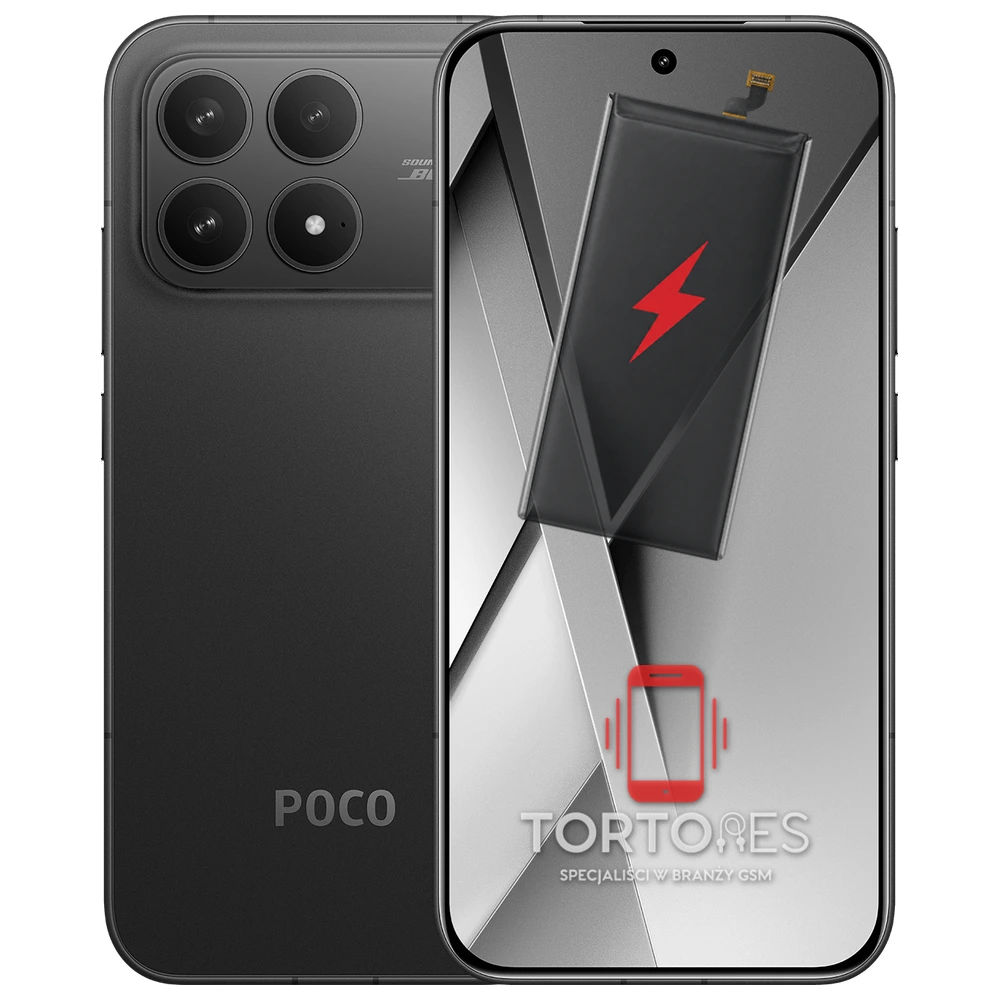 POCO F8 Pro z ilustracją baterii - wymiana baterii