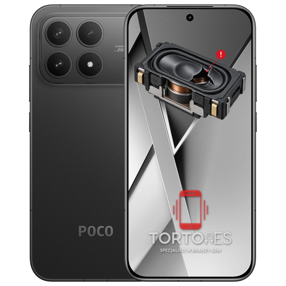 POCO F8 Pro z symbolem głośnika multimedialnego - wymiana głośnika multimedialnego