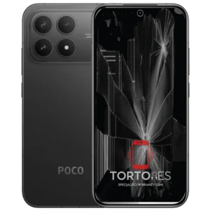 POCO F8 Pro z ilustracją pękniętego wyświetlacza - wymiana zbitego wyświetlacza