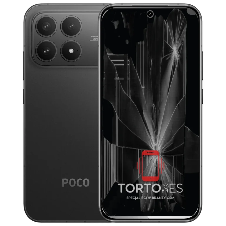 POCO F8 Pro z ilustracją pękniętego wyświetlacza - wymiana zbitego wyświetlacza