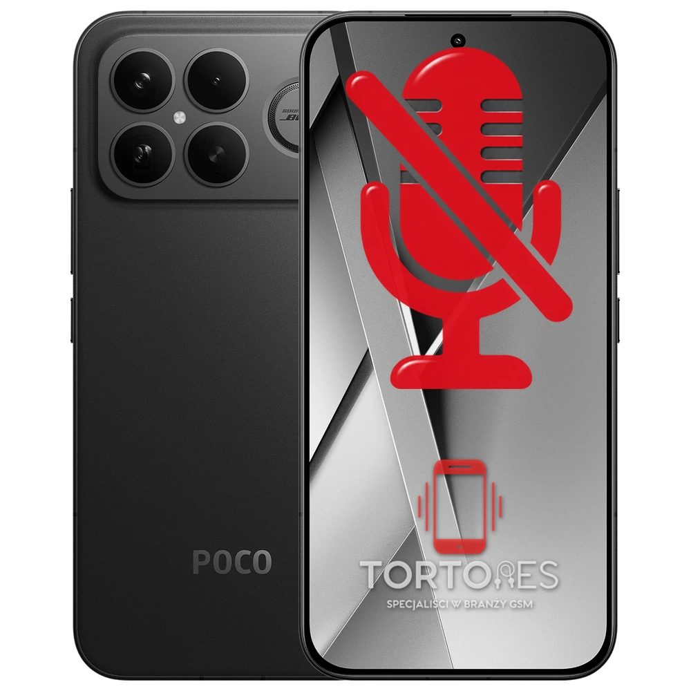 POCO F8 Ultra z symbolem mikrofonu - naprawa mikrofonu