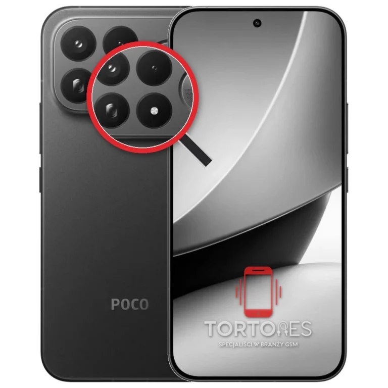POCO F9 Ultra z lupą na tylnych aparatach - wymiana tylnej kamery