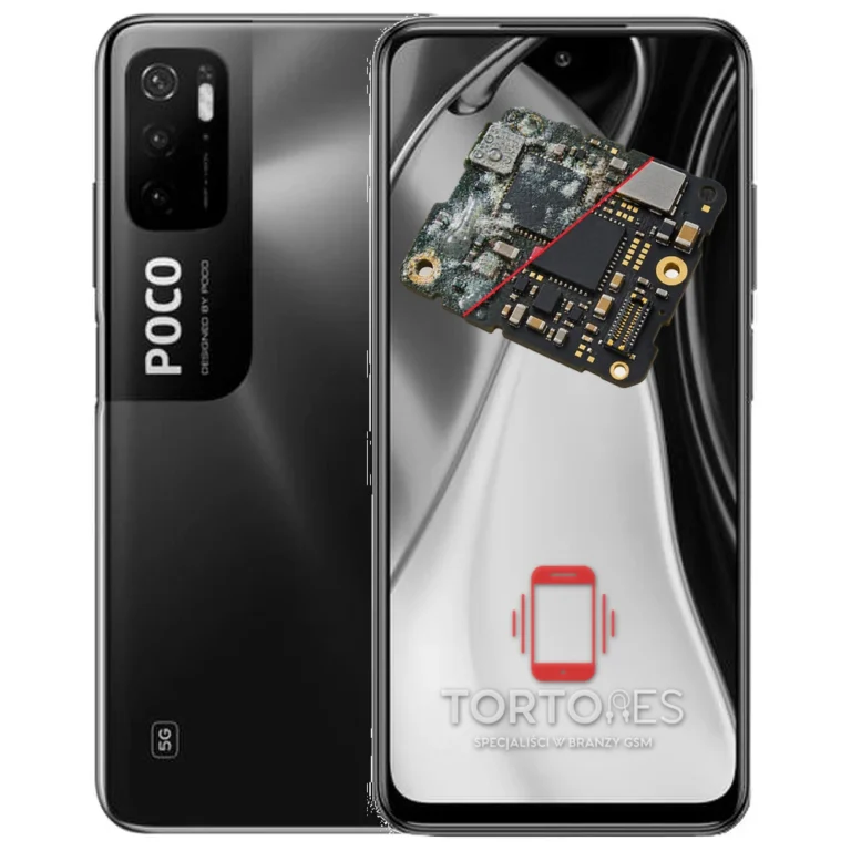 POCO M3 Pro 5G z ilustracją zalania - czyszczenie po zalaniu
