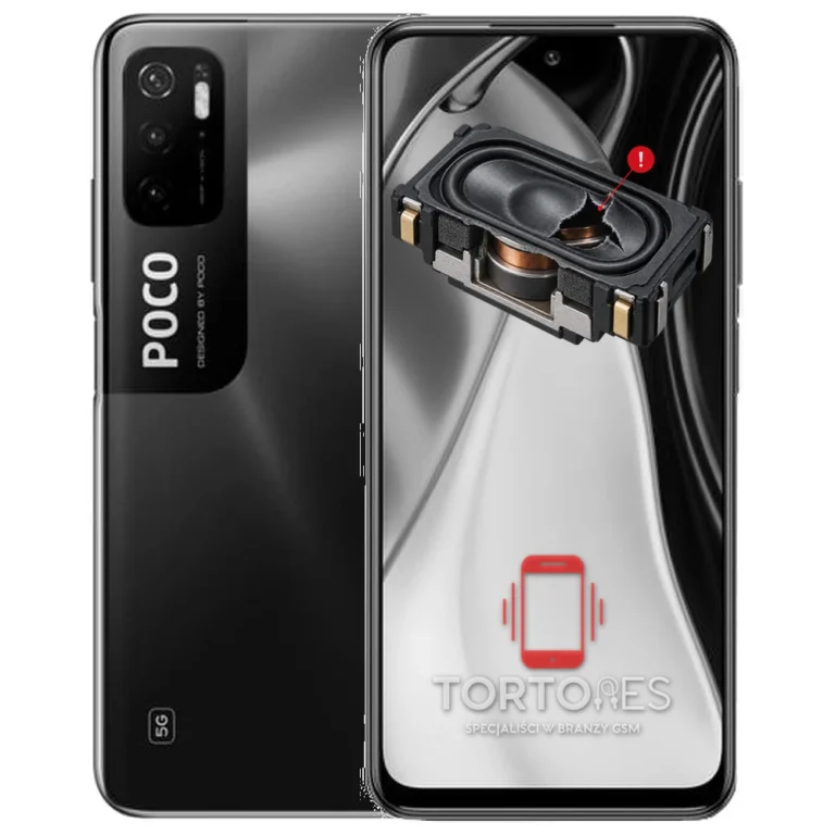 POCO M3 Pro 5G z symbolem głośnika multimedialnego - wymiana głośnika multimedialnego