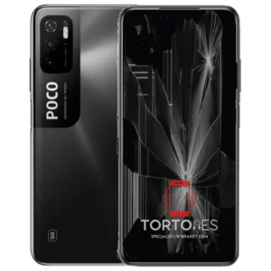 POCO M3 Pro 5G z ilustracją pękniętego wyświetlacza - wymiana zbitego wyświetlacza