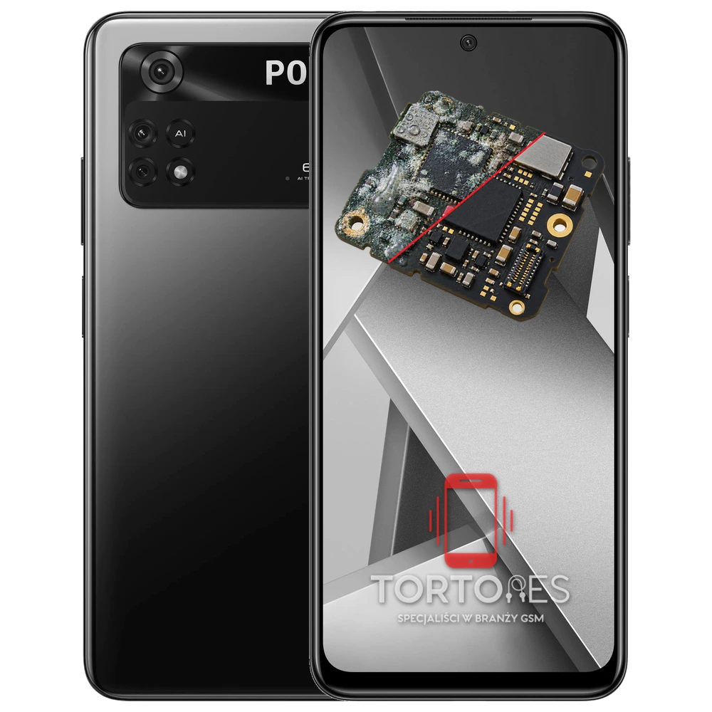 POCO M4 Pro z ilustracją zalania - czyszczenie po zalaniu