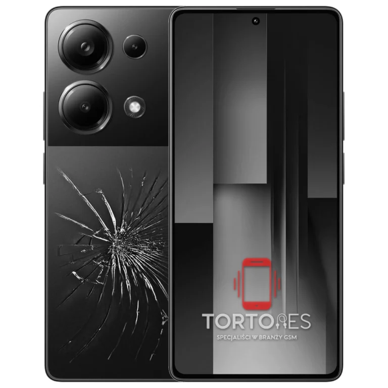 POCO M6 Pro z ilustracją pękniętej tylnej klapki - wymiana zbitej klapki