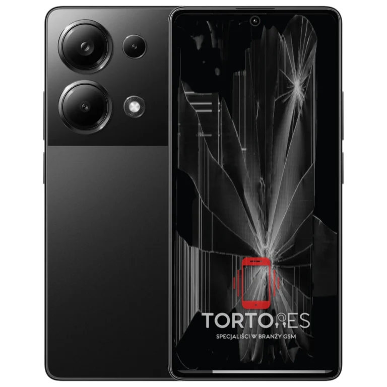 POCO M6 Pro z ilustracją pękniętego wyświetlacza - wymiana zbitego wyświetlacza