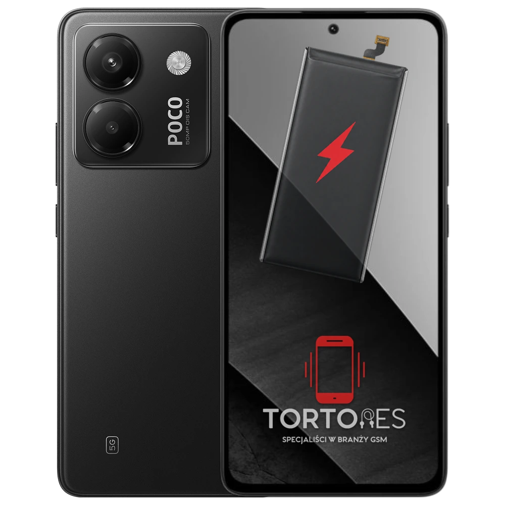 POCO M7 Pro 5G z ilustracją baterii - wymiana baterii