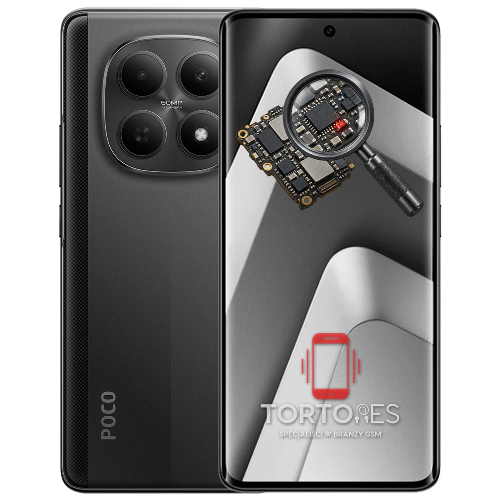 POCO M8 5G z symbolem diagnostyki - diagnoza telefonu