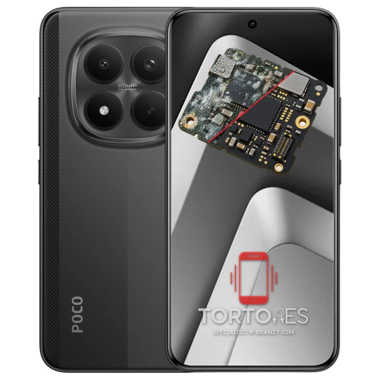 POCO M8 Pro 5G z ilustracją zalania - czyszczenie po zalaniu