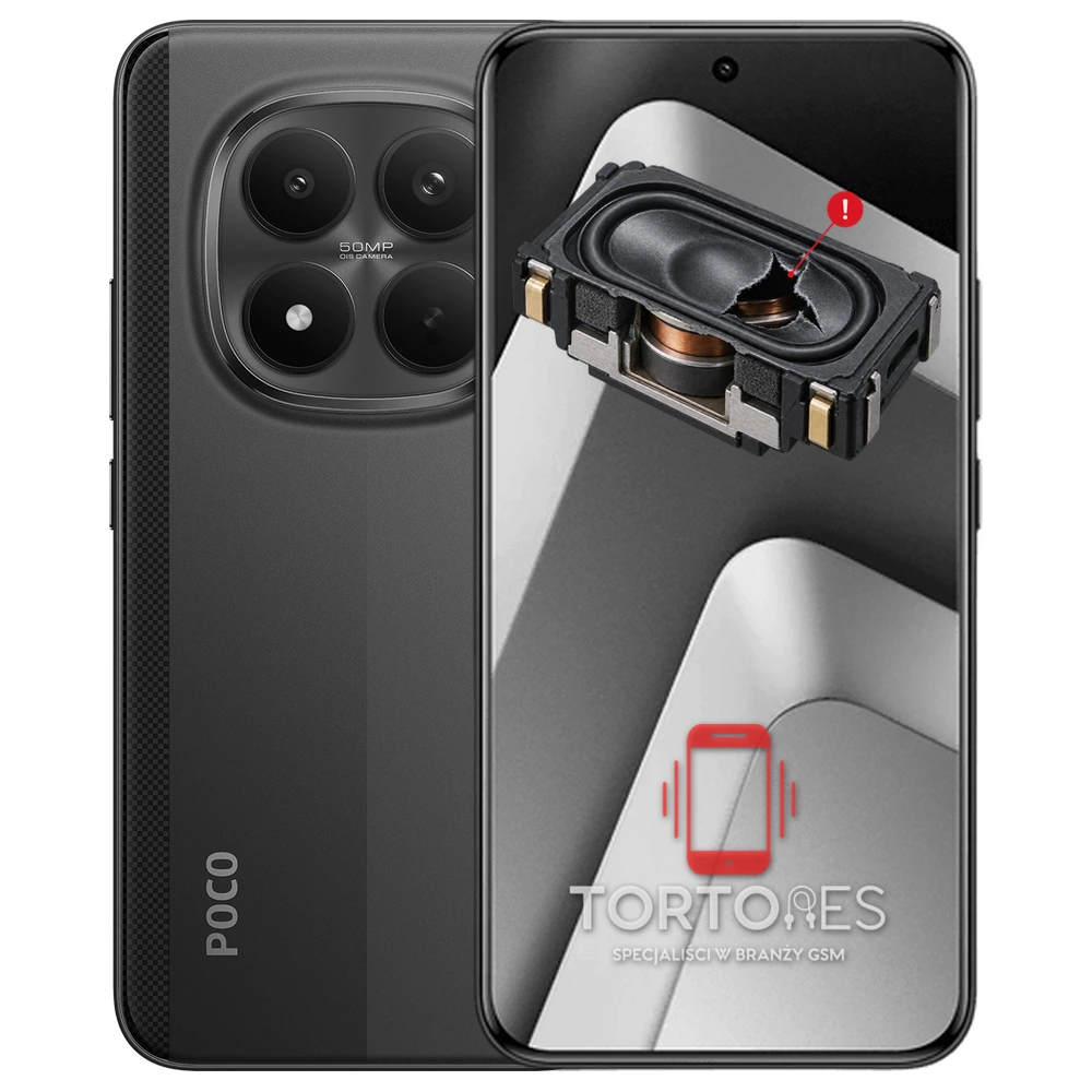 POCO M8 Pro 5G z symbolem głośnika multimedialnego - wymiana głośnika multimedialnego