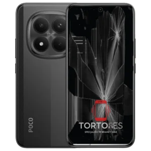 POCO M8 Pro 5G z ilustracją pękniętego wyświetlacza - wymiana zbitego wyświetlacza