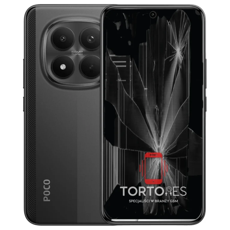 POCO M8 Pro 5G z ilustracją pękniętego wyświetlacza - wymiana zbitego wyświetlacza