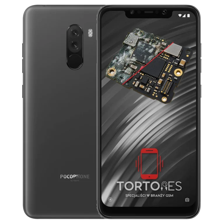 POCOPHONE F1 z ilustracją zalania - czyszczenie po zalaniu