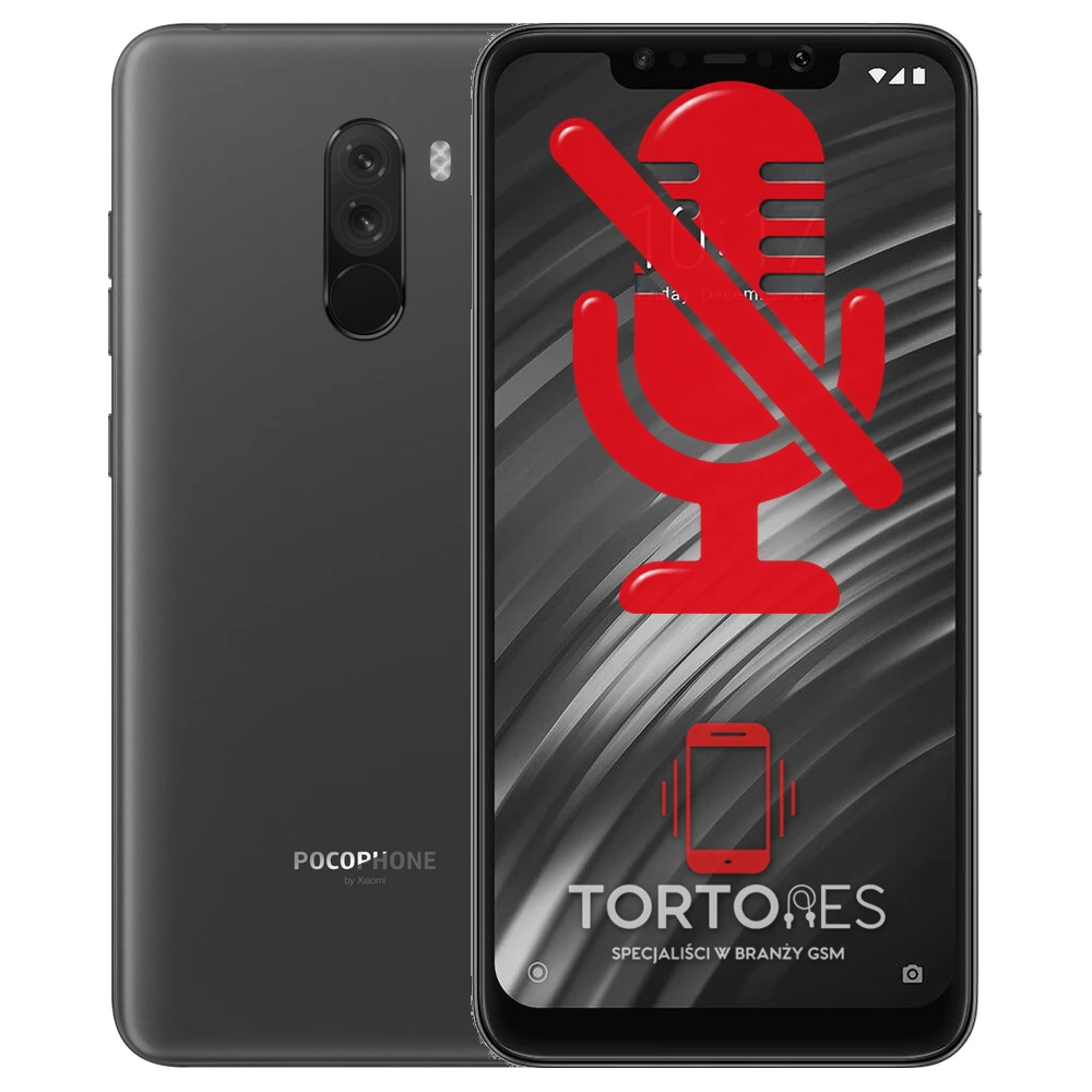 POCOPHONE F1 z symbolem mikrofonu - naprawa mikrofonu