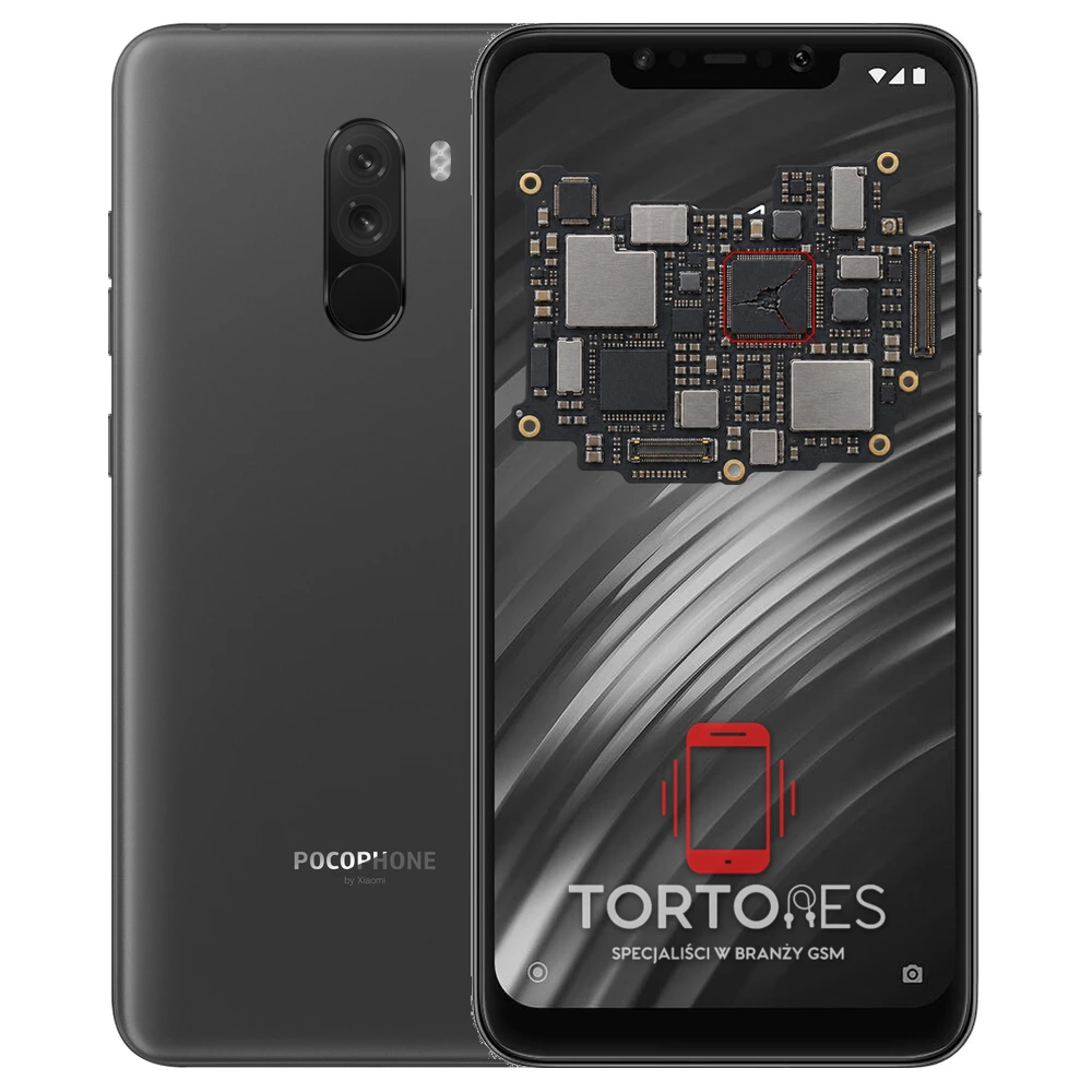 POCOPHONE F1 z ilustracją płyty głównej - naprawa płyty głównej