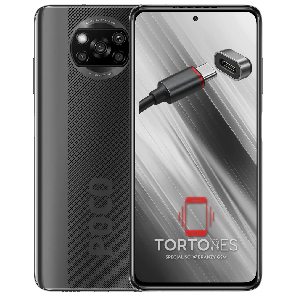 POCO X3 NFC z ilustracją złącza ładowania - naprawa złącza ładowania