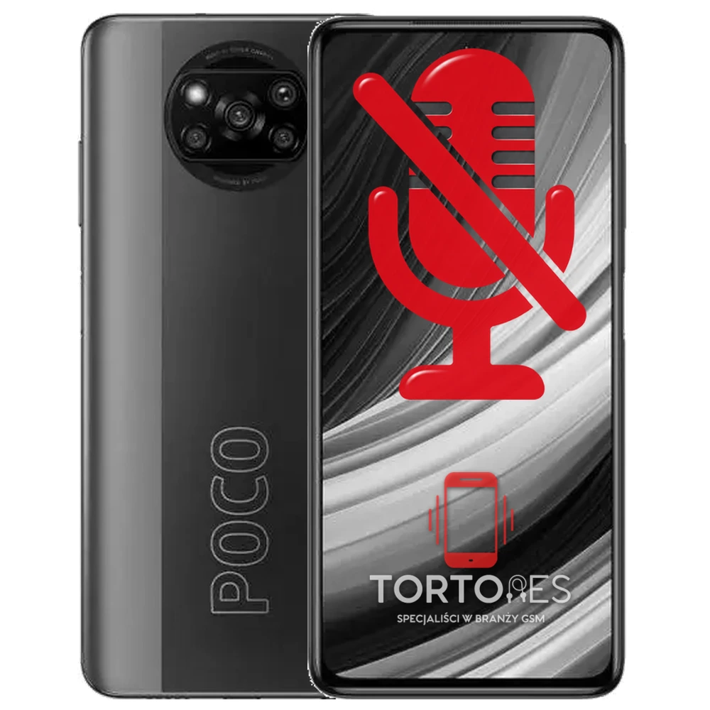POCO X3 Pro z symbolem mikrofonu - naprawa mikrofonu