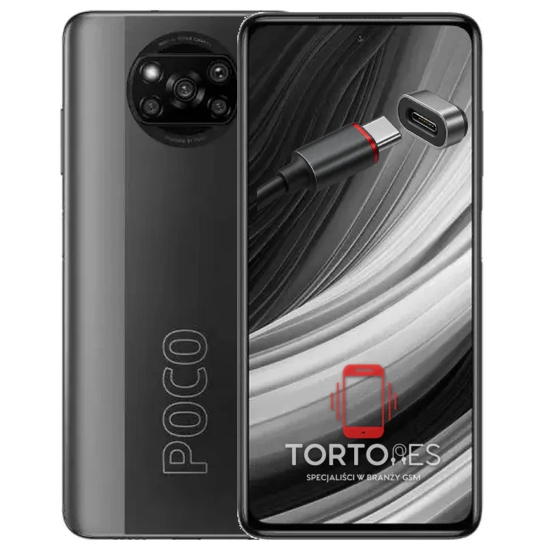 POCO X3 Pro z ilustracją złącza ładowania - naprawa złącza ładowania
