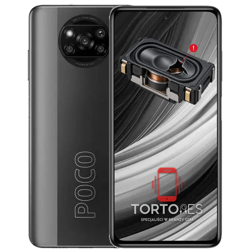 POCO X3 Pro z symbolem głośnika multimedialnego - wymiana głośnika multimedialnego