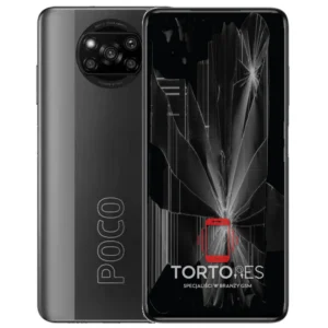 POCO X3 Pro z ilustracją pękniętego wyświetlacza - wymiana zbitego wyświetlacza