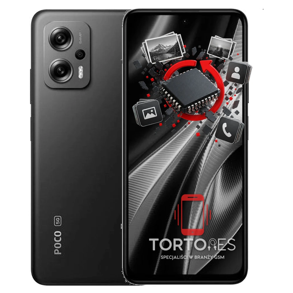 POCO X4 GT z ilustracją odzyskiwania danych - odzyskiwanie danych