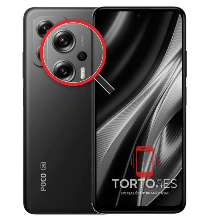 POCO X4 GT z lupą na tylnych aparatach - wymiana tylnej kamery