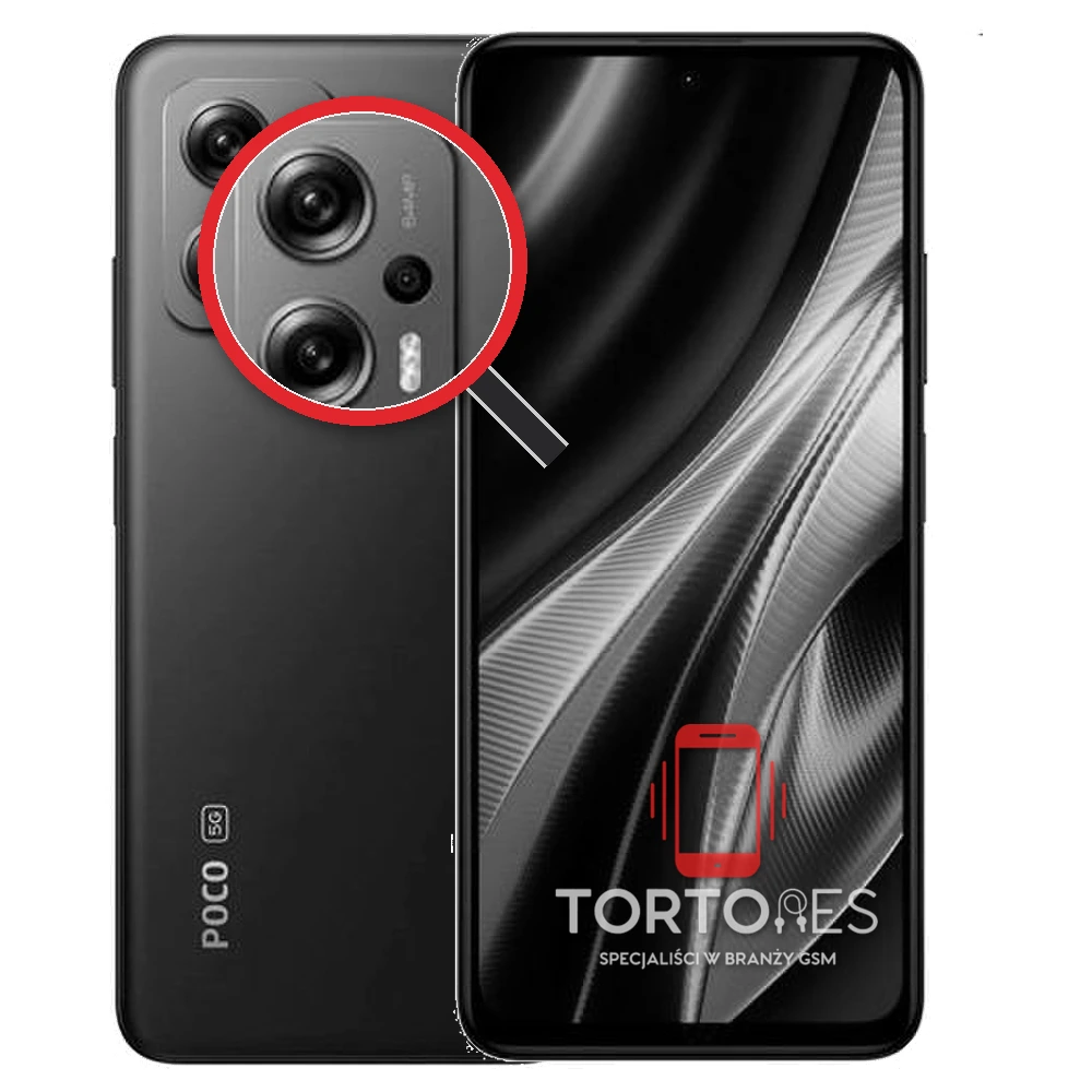 POCO X4 GT z lupą na tylnych aparatach - wymiana tylnej kamery