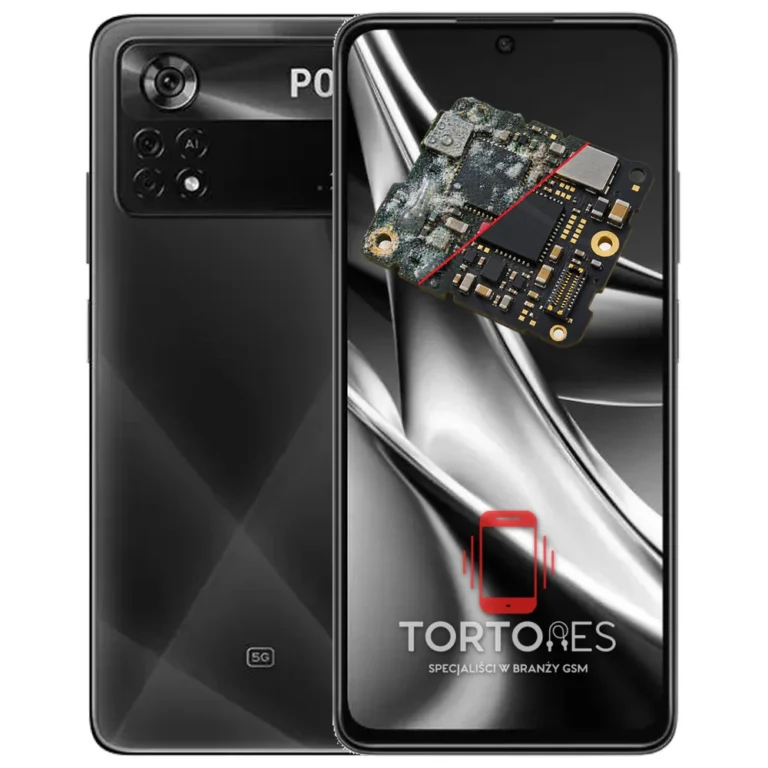 POCO X4 Pro 5G z ilustracją zalania - czyszczenie po zalaniu