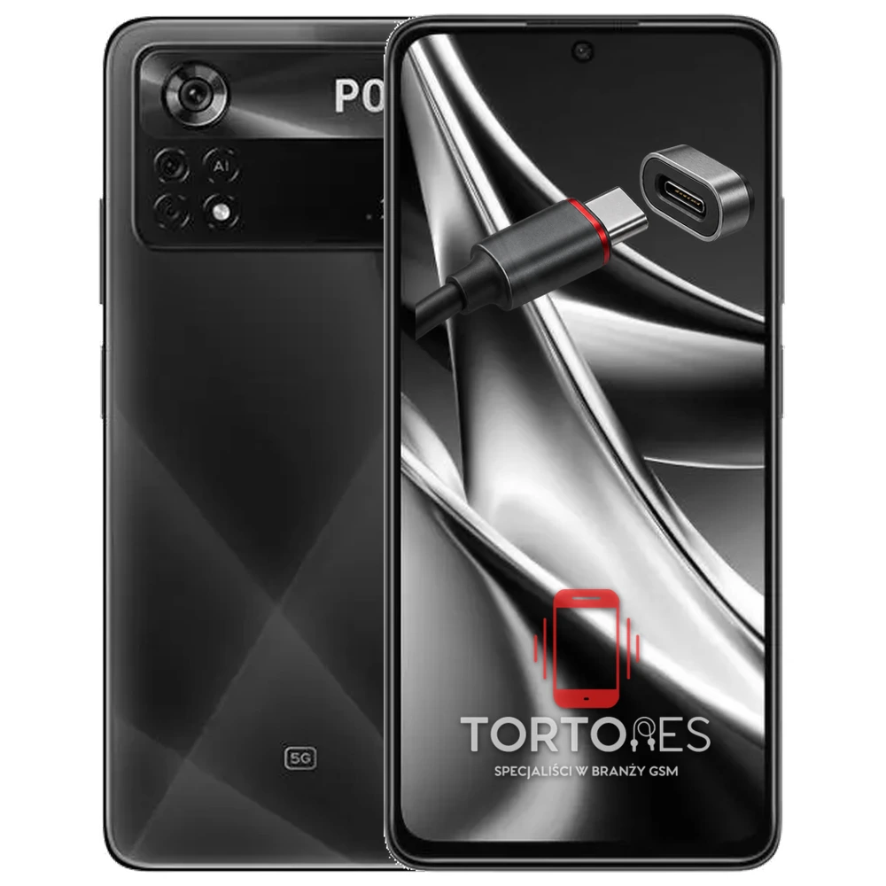 POCO X4 Pro 5G z ilustracją złącza ładowania - naprawa złącza ładowania