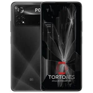 POCO X4 Pro 5G z ilustracją pękniętego wyświetlacza - wymiana zbitego wyświetlacza