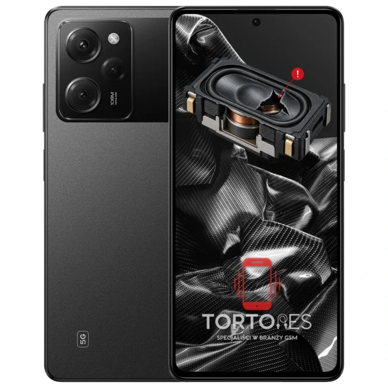 POCO X5 Pro 5G z symbolem głośnika multimedialnego - wymiana głośnika multimedialnego