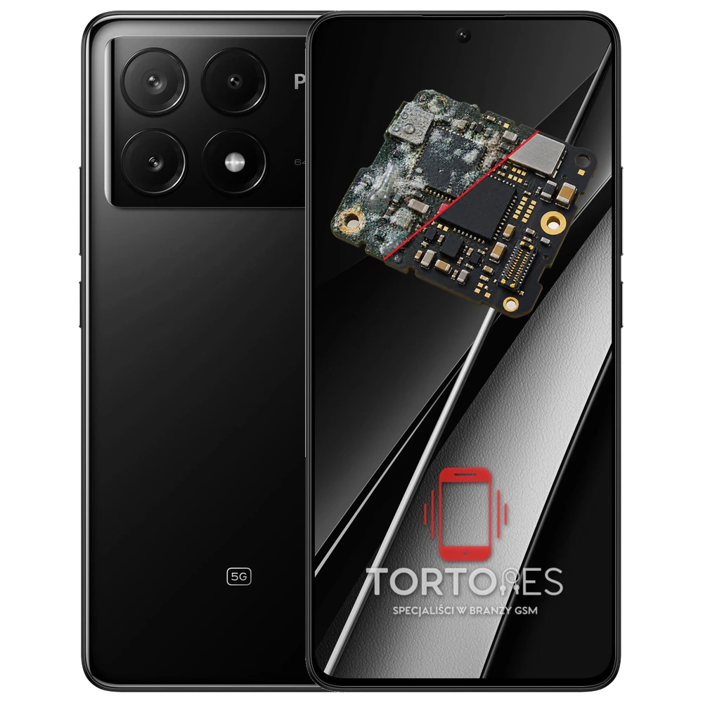 POCO X6 Pro z ilustracją zalania - czyszczenie po zalaniu