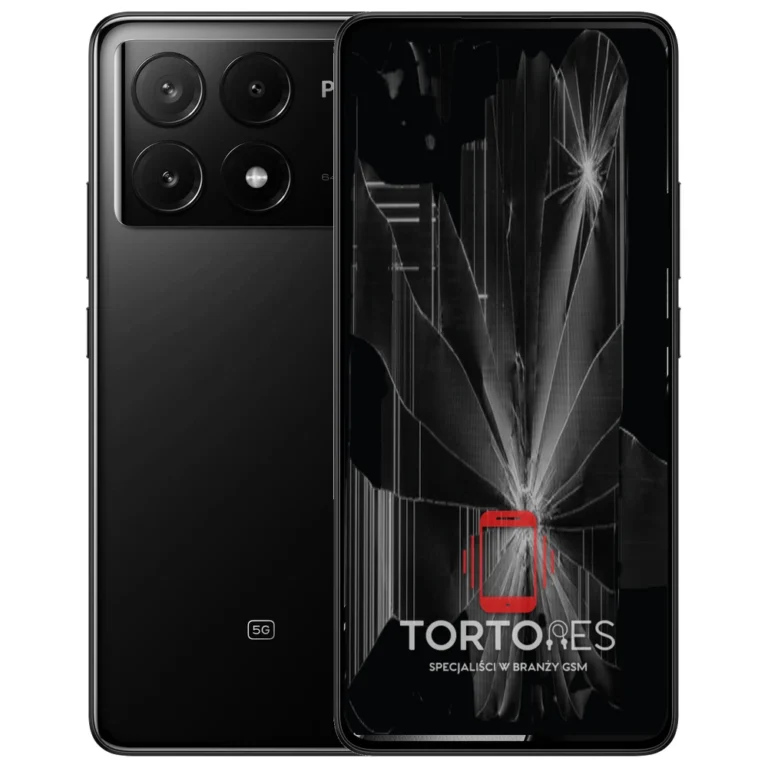 POCO X6 Pro z ilustracją pękniętego wyświetlacza - wymiana zbitego wyświetlacza