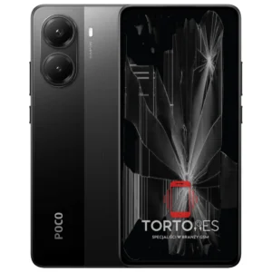 POCO X7 Pro z ilustracją pękniętego wyświetlacza - wymiana zbitego wyświetlacza