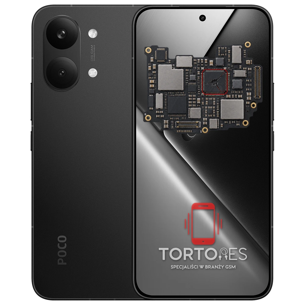 POCO X8 Pro Max z ilustracją płyty głównej - naprawa płyty głównej