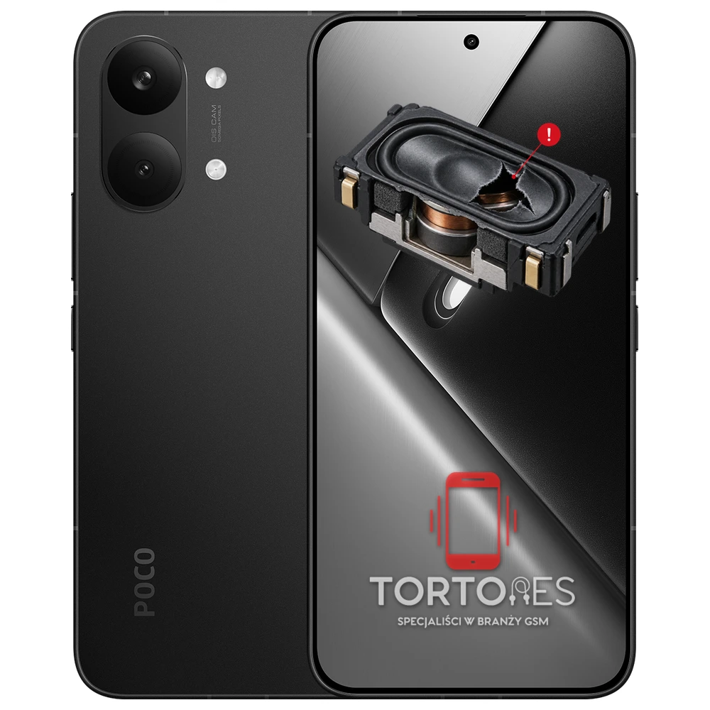 POCO X8 Pro Max z symbolem głośnika multimedialnego - wymiana głośnika multimedialnego