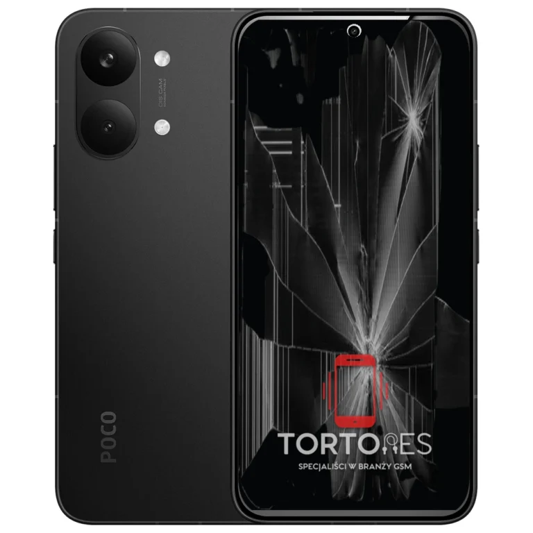 POCO X8 Pro Max z ilustracją pękniętego wyświetlacza - wymiana zbitego wyświetlacza