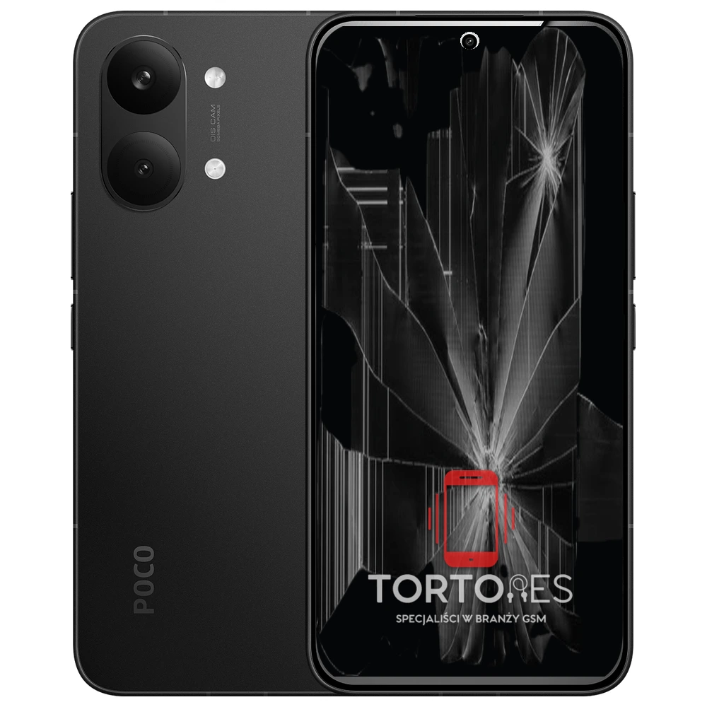 POCO X8 Pro Max z ilustracją pękniętego wyświetlacza - wymiana zbitego wyświetlacza