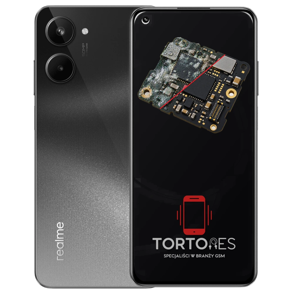 Realme 10 4G z ilustracją zalania - czyszczenie po zalaniu