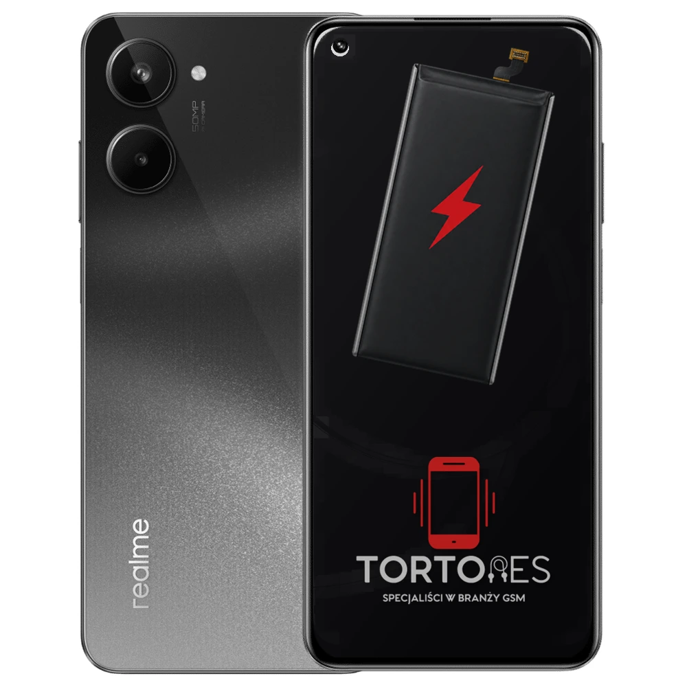Realme 10 4G z ilustracją baterii - wymiana baterii