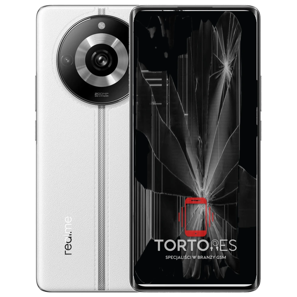 Realme 11 Pro 5G z ilustracją pękniętego wyświetlacza - wymiana zbitego wyświetlacza
