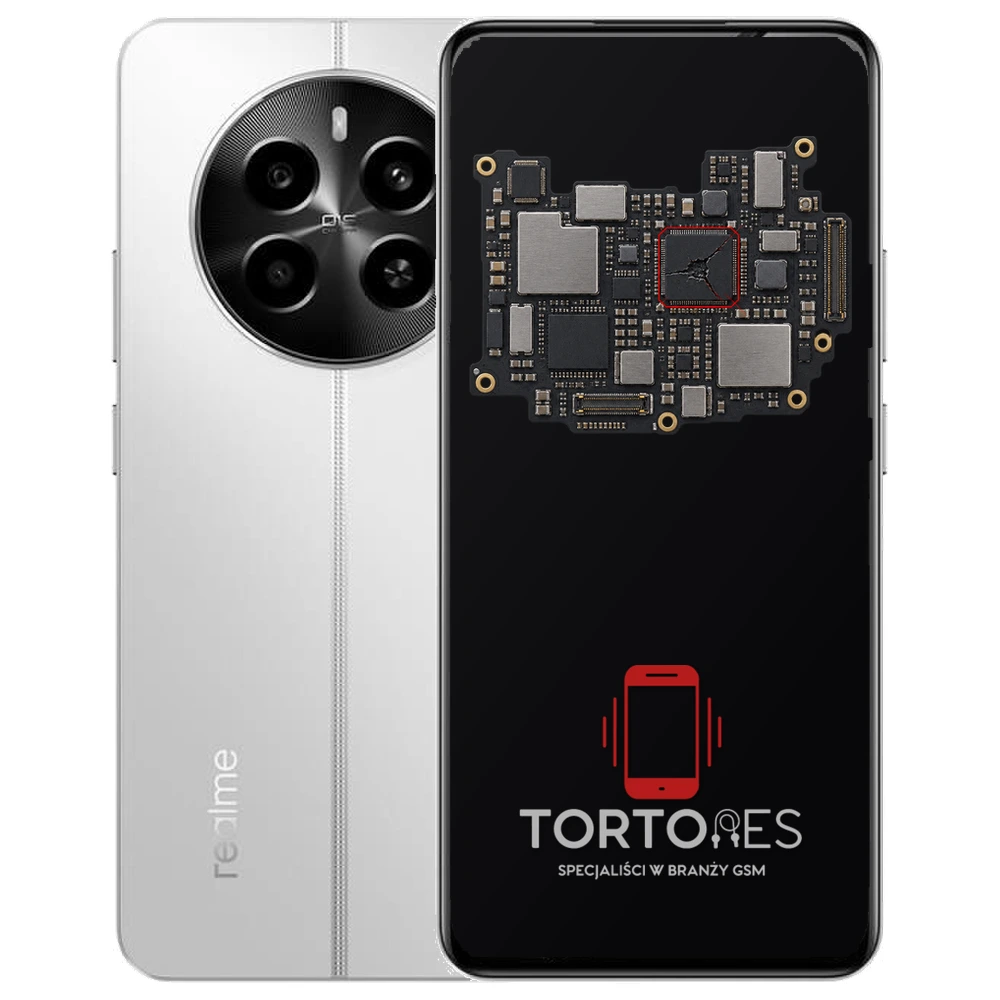 Realme 12 4G z ilustracją płyty głównej - naprawa płyty głównej