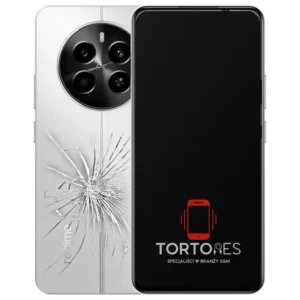 Realme 12 4G z ilustracją pękniętej tylnej klapki - wymiana zbitej klapki