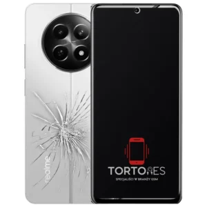 Realme 12 5G z ilustracją pękniętej tylnej klapki - wymiana zbitej klapki